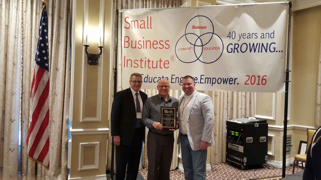 (L-R): Dr. Tim O'Keefe, Dean of the UWF College of Business; Dr. Blaine Lawlor, Assistant Professor for the UWF Department of Management; and Michael Myhre, Florida SBDC CEO and Network State Director