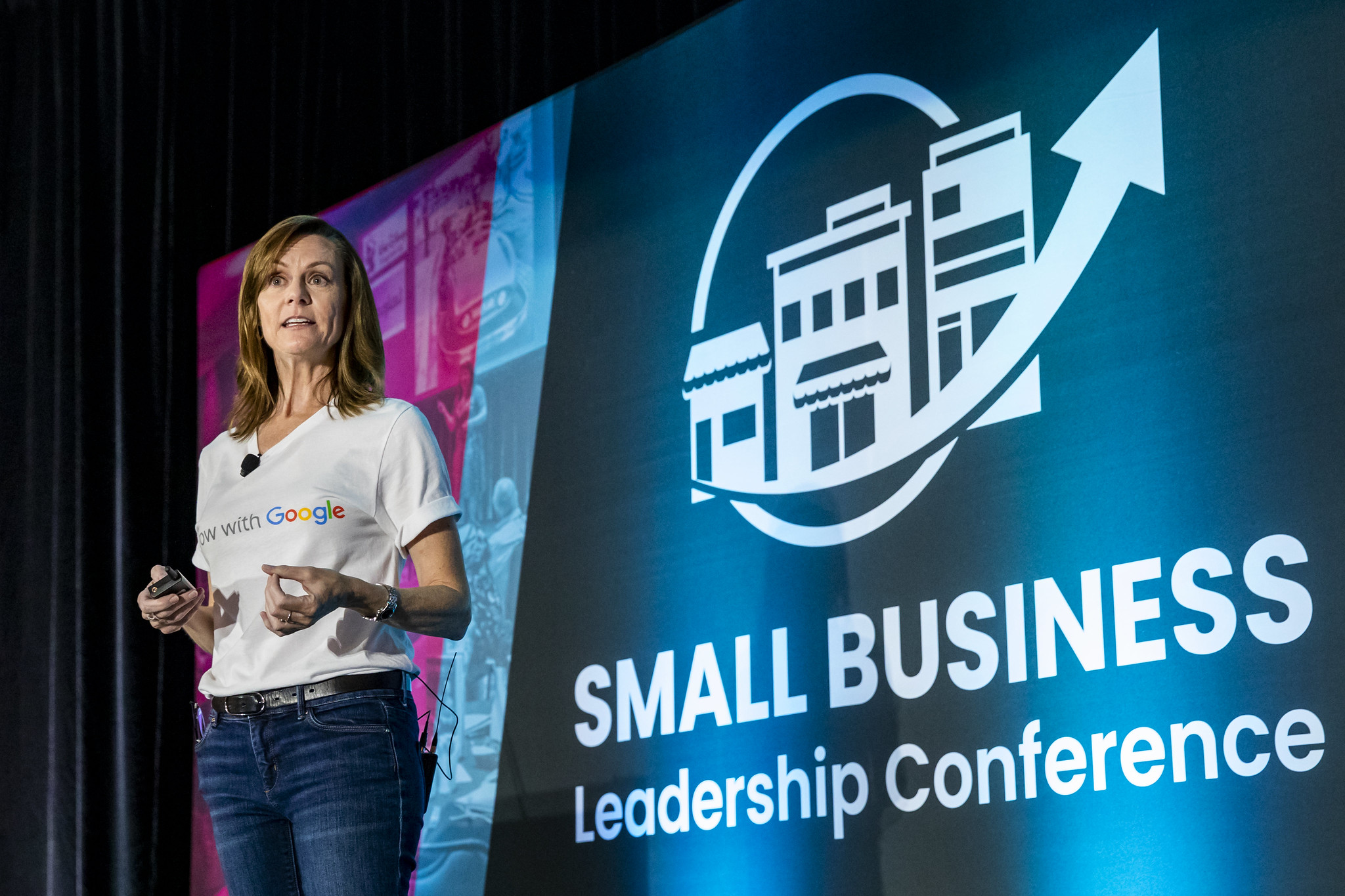 Pamela Starr, a speaker for the Grow with Google partner program, addresses the audience during the 2019 Small Business Leadership Conference in Orlando