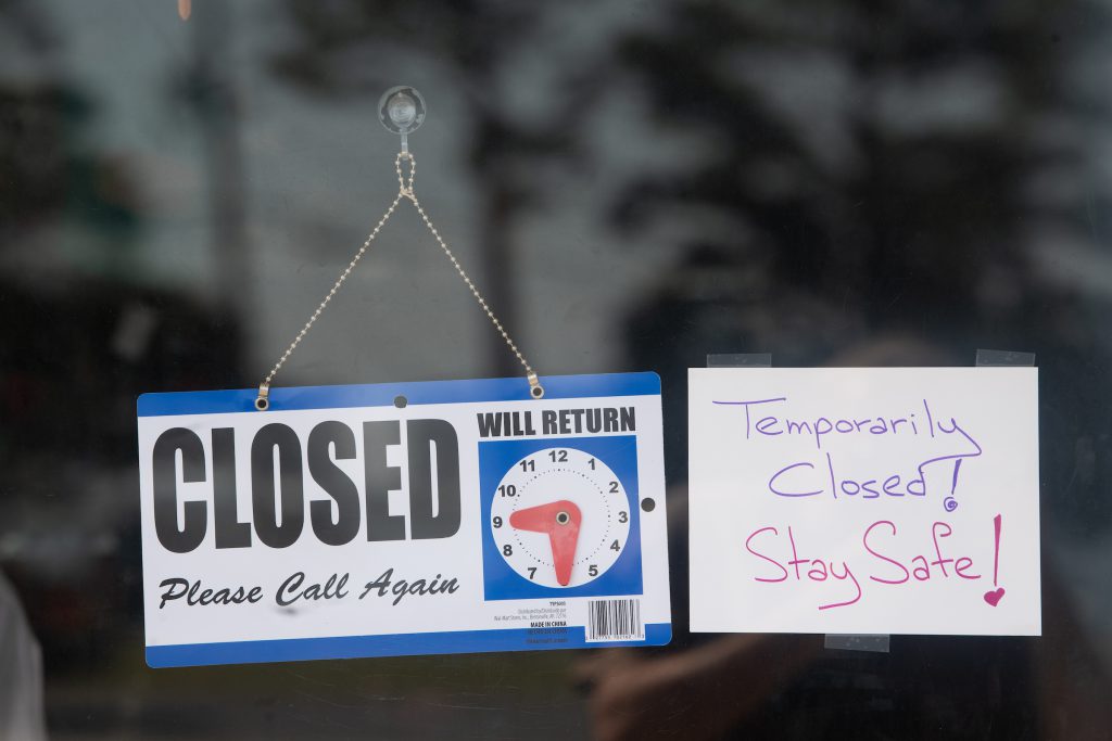 Business closed during the Covid-19 pandemic. (Michael Spooneybarger/ Florida SBDC Network Headquarters) 